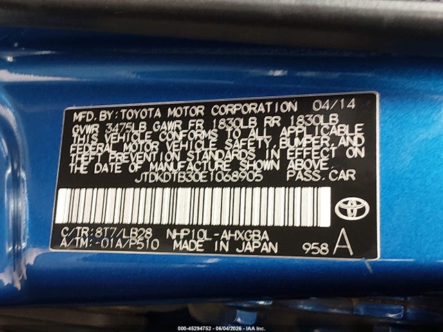 Toyota Prius C Four 2014 JTDKDTB30E1068905 Image 9