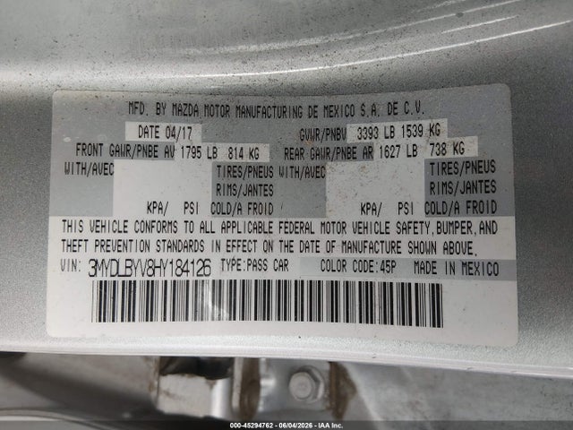 3MYDLBYV8HY184126 Toyota YARIS IA