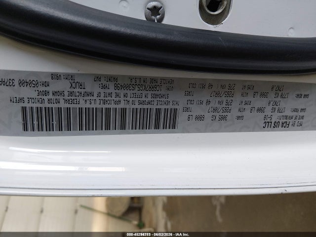 45294773 :رقم المزاد ، 1C6RR7KG5JS300498 vin ، 2018 Ram 1500 Tradesman  4x4 5'7 Box مزاد بيع