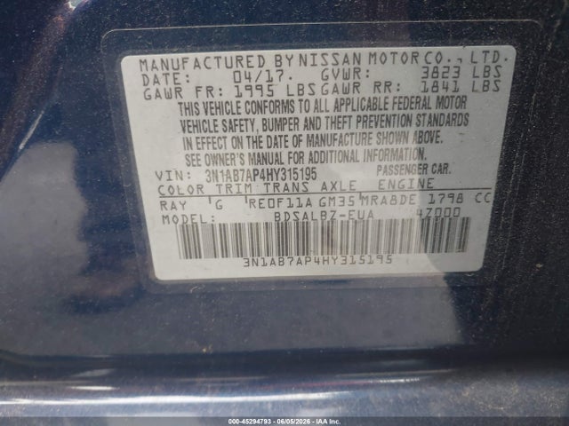 Nissan SENTRA S 2017 3N1AB7AP4HY315195 Image 9