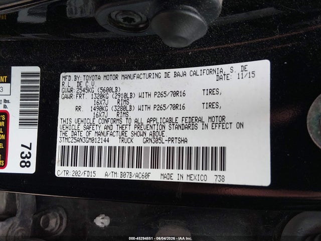 3TMCZ5AN3GM012144 Toyota Tacoma Trd Off Road