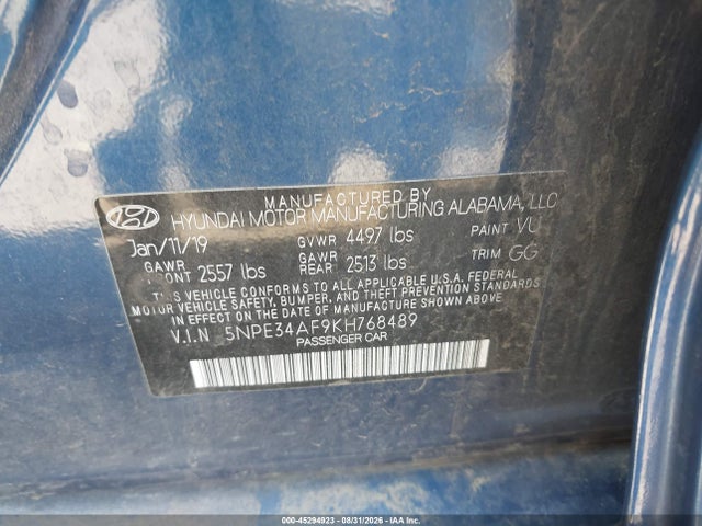 Hyundai SONATA SEL 2019 5NPE34AF9KH768489 Image 9
