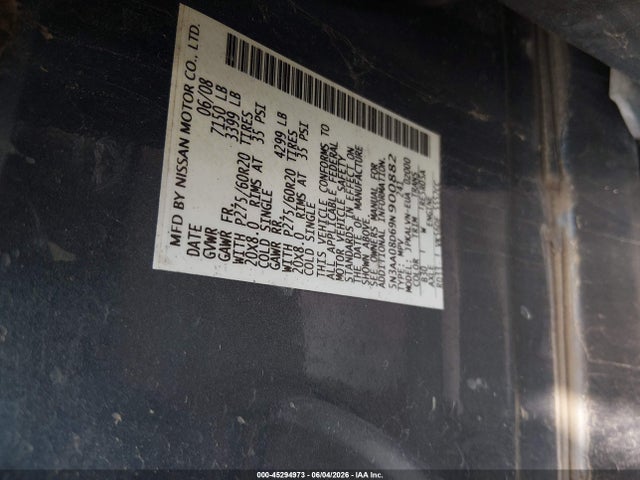 Aukcja sprzedaży 2009 Infiniti Qx56, vin: 5N3AA08D69N900882, numer aukcji: 45294973