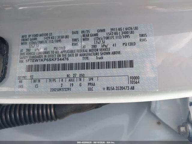 Ford F-150 Xl 2025 1FTEW1KP6SKF54476 Image 9