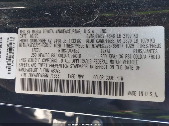 2024 Mazda Cx-50 2.5 S Preferred მანქანა იყიდება აუქციონზე, vin: 7MMVABBM3RN171856, აუქციონის ნომერი: 45295078