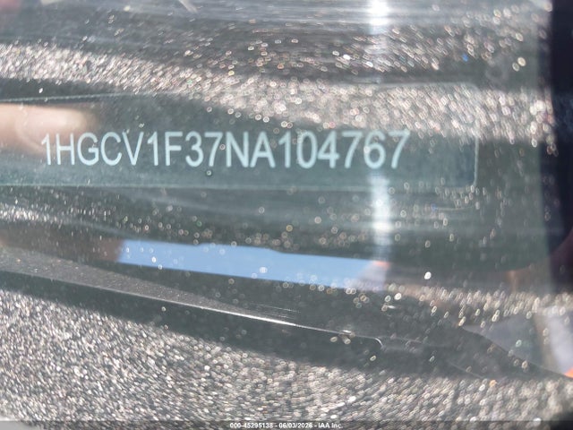 2022 Honda Accord Sport მანქანა იყიდება აუქციონზე, vin: 1HGCV1F37NA104767, აუქციონის ნომერი: 45295138