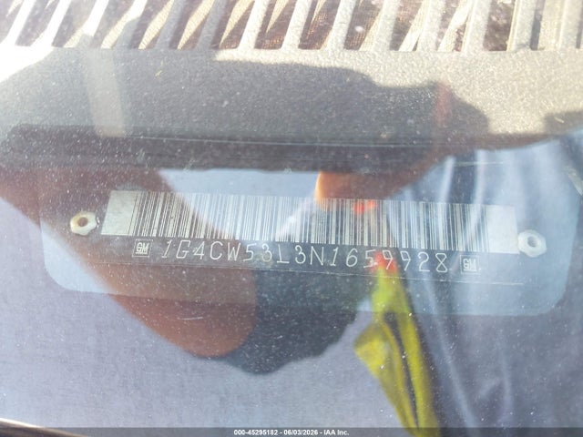 45295182 :رقم المزاد ، 1G4CW53L3N1659928 vin ، 1992 Buick Park Avenue مزاد بيع