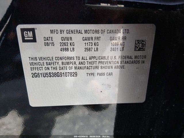Aukcja sprzedaży 2016 Cadillac Xts W20 Livery Package, vin: 2G61U5S38G9107829, numer aukcji: 45295418