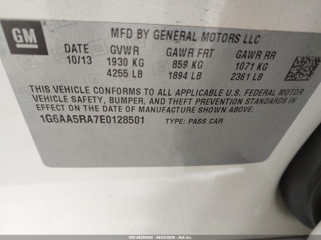 Продажа на аукционе авто 2014 Cadillac Ats Standard, vin: 1G6AA5RA7E0128501, номер лота: 45295488