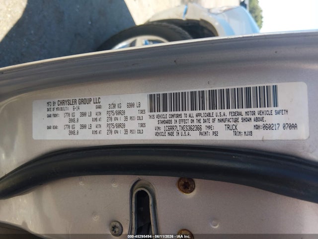 45295494 :رقم المزاد ، 1C6RR7LTXES362366 vin ، 2014 Ram 1500 Big Horn مزاد بيع