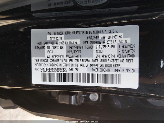 Aukcja sprzedaży 2024 Mazda Cx-30 2.5 S Select Sport, vin: 3MVDMBBM3RM645395, numer aukcji: 45295576