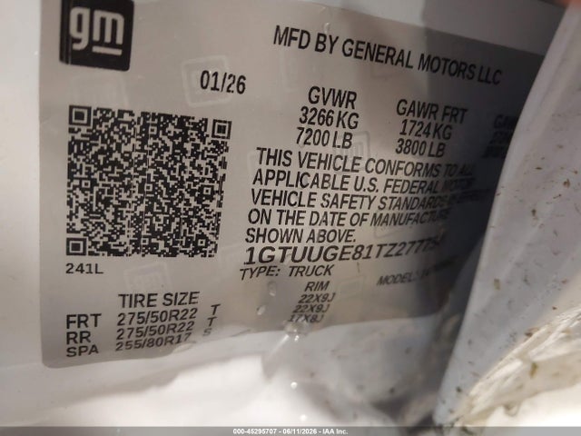 Продаж на аукціоні авто 2026 Gmc Sierra 1500 , Short Bed, Denali, 4wd, vin: 1GTUUGE81TZ277754, номер лоту: 45295707