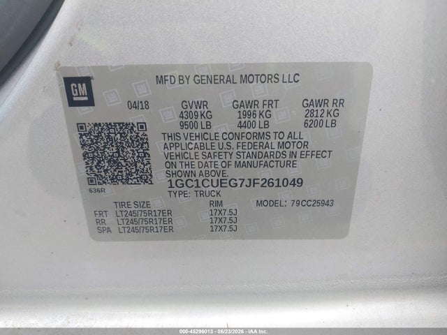 1GC1CUEG7JF261049 Chevrolet Silverado 2500hd Wt