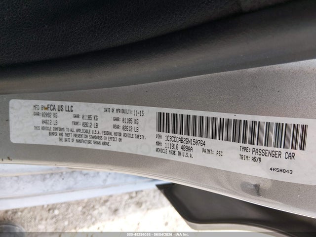 Aukcja sprzedaży 2016 Chrysler 200 Limited, vin: 1C3CCCAB2GN150764, numer aukcji: 45296058