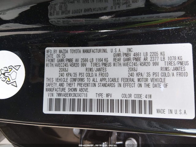 45296090 :رقم المزاد ، 7MMVABEMXSN390718 vin ، 2025 Mazda Cx-50 2.5 S Premium Plus Package مزاد بيع