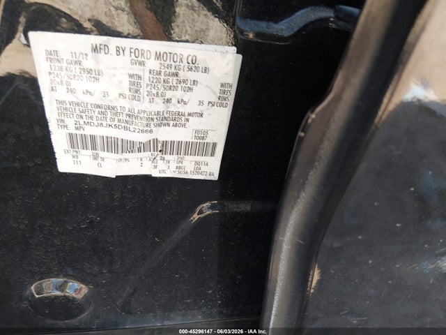 Aukcja sprzedaży 2013 Lincoln Mkx, vin: 2LMDJ8JK5DBL22666, numer aukcji: 45296147