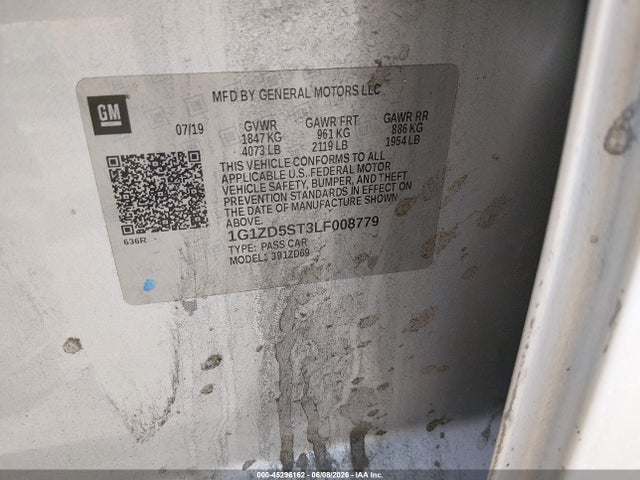 1G1ZD5ST3LF008779 Chevrolet Malibu Fwd Lt