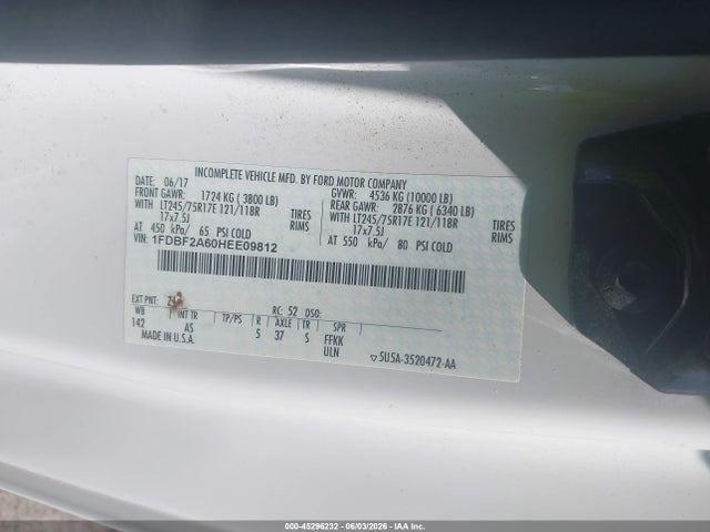 Ford F-250 Xl 2017 1FDBF2A60HEE09812 Image 9