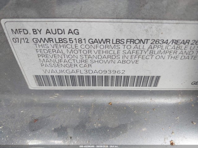 Продаж на аукціоні авто 2013 Audi S4 3.0t Premium Plus, vin: WAUKGAFL3DA093962, номер лоту: 45296360