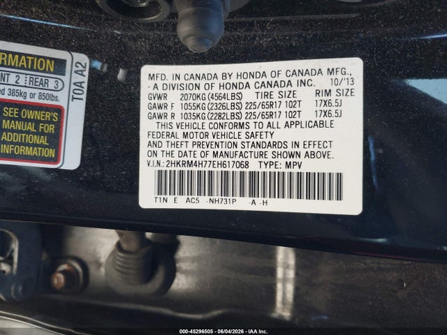 Honda Cr-v Ex-l 2014 2HKRM4H77EH617068 Image 9