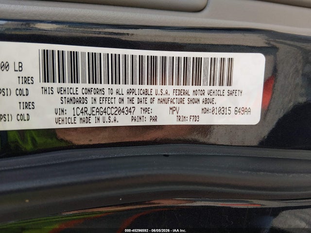 Aukcja sprzedaży 2012 Jeep Grand Cherokee Laredo, vin: 1C4RJEAG4CC204347, numer aukcji: 45296592