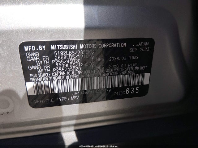 Продажа на аукционе авто 2024 Mitsubishi Outlander Se 2.5 S-awc/se Black Edition S-awc/se Black Edition W/pano Roof S-awc/se Ralliart S-awc, vin: JA4J4VA81RZ017791, номер лота: 45296821