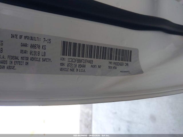 Dodge DART SXT 2015 1C3CDFBB0FD374469 Image 9