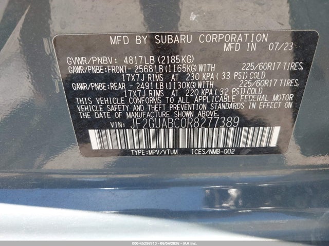 Subaru Crosstrek 2024 JF2GUABC0R8277389 Image 9
