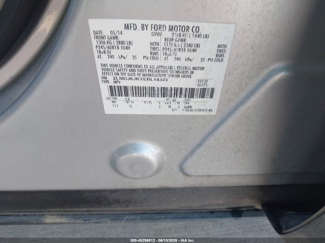 2LMDJ6JKXEBL14343 Lincoln MKX