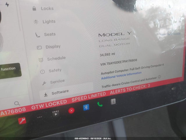 45296943 :رقم المزاد ، 7SAYGDEE7PA176808 vin ، 2023 Tesla Model Y Awd/long Range Dual Motor All-wheel Drive مزاد بيع