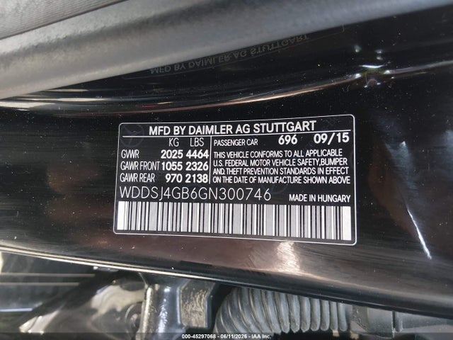 2016 Mercedes-benz Cla 250 4matic მანქანა იყიდება აუქციონზე, vin: WDDSJ4GB6GN300746, აუქციონის ნომერი: 45297068
