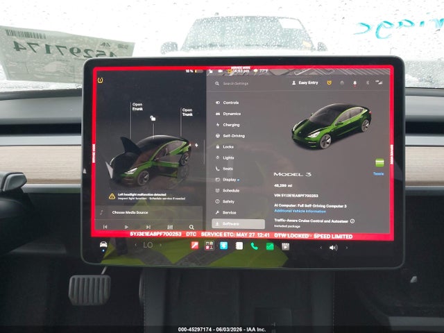 45297174 :رقم المزاد ، 5YJ3E1EA8PF700253 vin ، 2023 Tesla Model 3 Rear-wheel Drive مزاد بيع