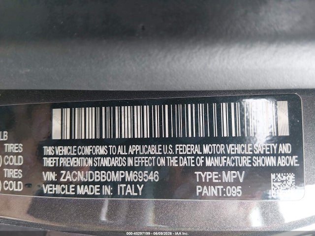 Aukcja sprzedaży 2021 Jeep Renegade 80th Anniversary 4x4, vin: ZACNJDBB0MPM69546, numer aukcji: 45297199
