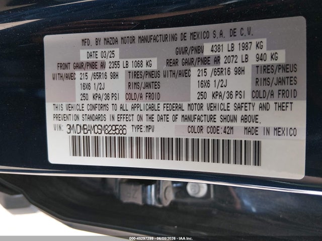 Aukcja sprzedaży 2025 Mazda Cx-30 2.5 S, vin: 3MVDMBAM0SM829586, numer aukcji: 45297299