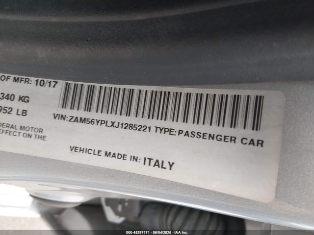 Продажа на аукционе авто 2018 Maserati Quattroporte S Granlusso, vin: ZAM56YPLXJ1285221, номер лота: 45297371