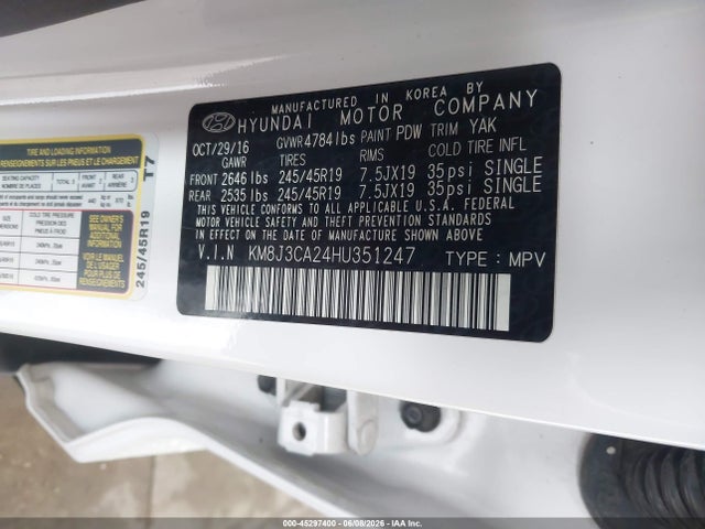 Hyundai Tucson Limited 2017 KM8J3CA24HU351247 Image 9