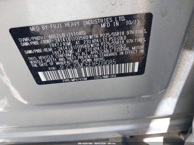Продаж на аукціоні авто 2014 Subaru Forester 2.0xt Touring, vin: JF2SJGMC6EH509085, номер лоту: 45297454