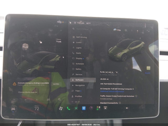 Aukcja sprzedaży 2024 Tesla Model Y Long Range Single Motor Rear-wheel Drive/rwd, vin: 7SAYGDED7RA296540, numer aukcji: 45297507