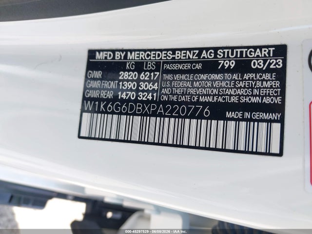 Aukcja sprzedaży 2023 Mercedes-benz S 500 4matic, vin: W1K6G6DBXPA220776, numer aukcji: 45297529