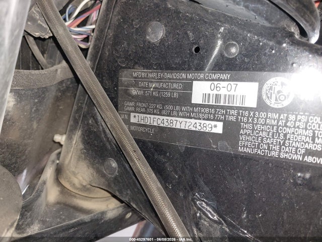 45297601 :رقم المزاد ، 1HD1FC4387Y724389 vin ، 2007 Harley-davidson Flhtcui مزاد بيع