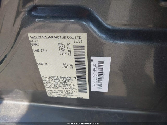 1N4BL4CV9NN307522 Nissan Altima Sr Fwd