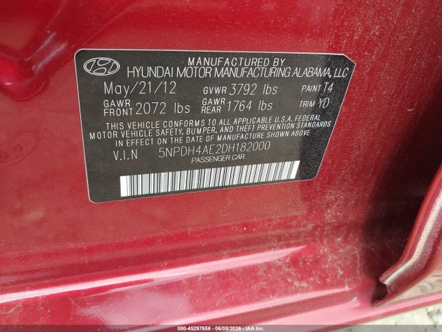 Продаж на аукціоні авто 2013 Hyundai Elantra Gls, vin: 5NPDH4AE2DH182000, номер лоту: 45297656