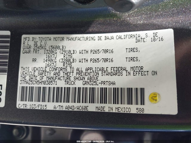 3TMAZ5CN5HM030571 Toyota Tacoma Trd Off Road