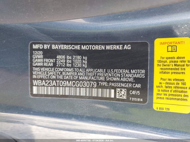 BMW 430I 2021 WBA23AT09MCG03079 Image 9
