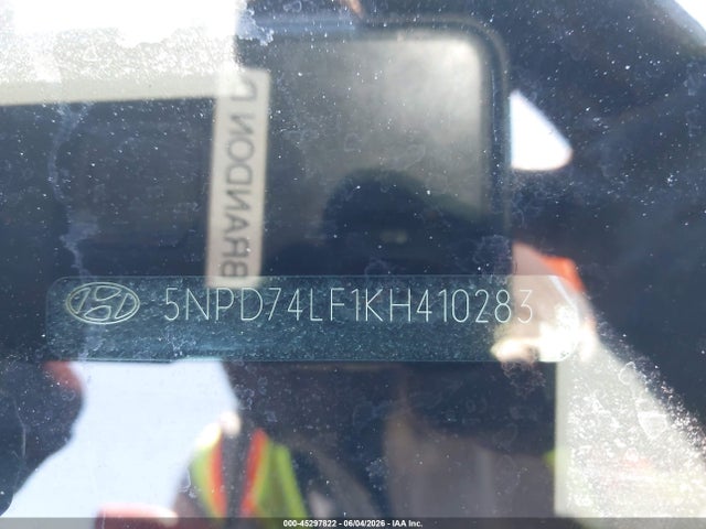 45297822 :رقم المزاد ، 5NPD74LF1KH410283 vin ، 2019 Hyundai Elantra Se مزاد بيع