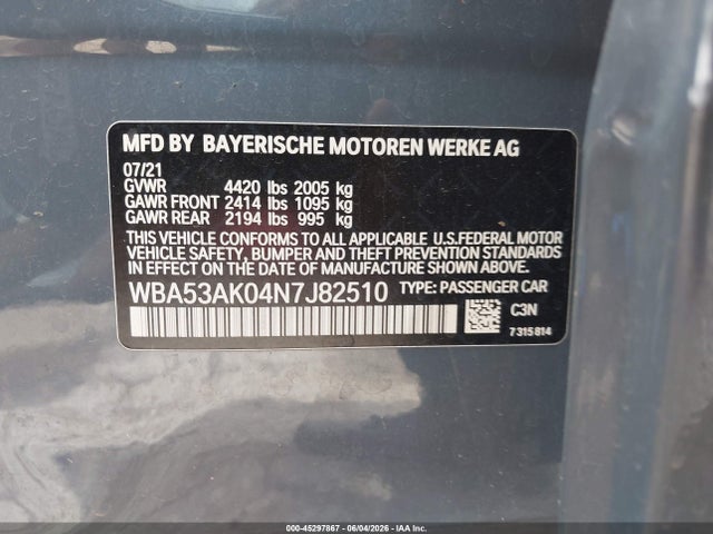 Продажа на аукционе авто 2022 Bmw 228 Gran Coupe I Sdrive, vin: WBA53AK04N7J82510, номер лота: 45297867