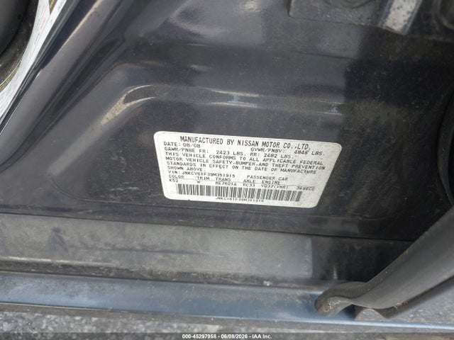Aukcja sprzedaży 2009 Infiniti G37x, vin: JNKCV61F39M351915, numer aukcji: 45297958