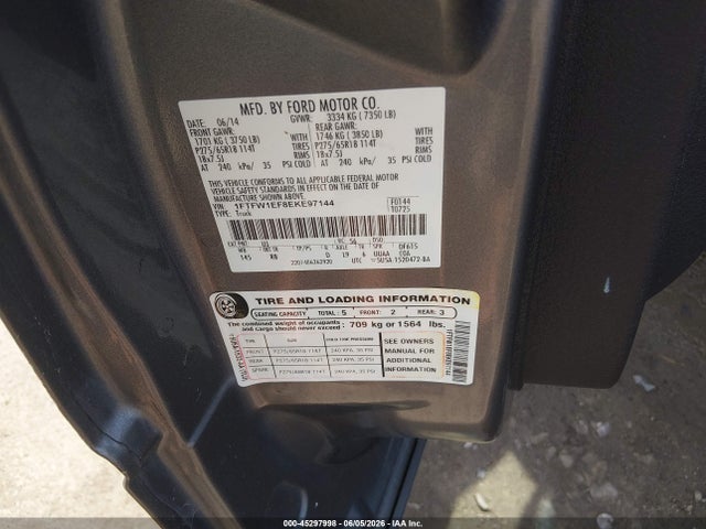 Ford F-150 Fx4 2014 1FTFW1EF8EKE97144 Image 9