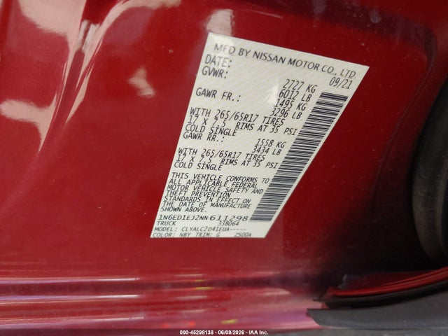 Продажа на аукционе авто 2022 Nissan Frontier Sv 4x2, vin: 1N6ED1EJ2NN611298, номер лота: 45298138