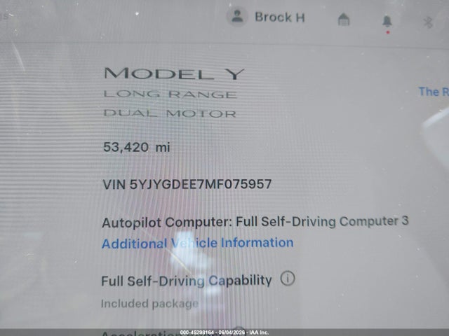 Продажа на аукционе авто 2021 Tesla Model Y Long Range Dual Motor All-wheel Drive, vin: 5YJYGDEE7MF075957, номер лота: 45298164